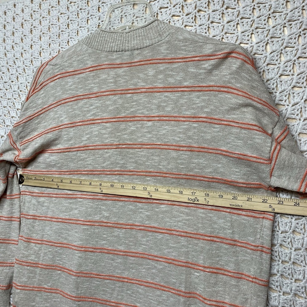 Madewell Cardigan Women's Size L Bradley Sweater Textured Stripe Pockets Beige - Picture 4 of 8